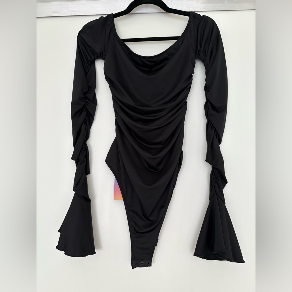 Elegant Black Ruched Dress